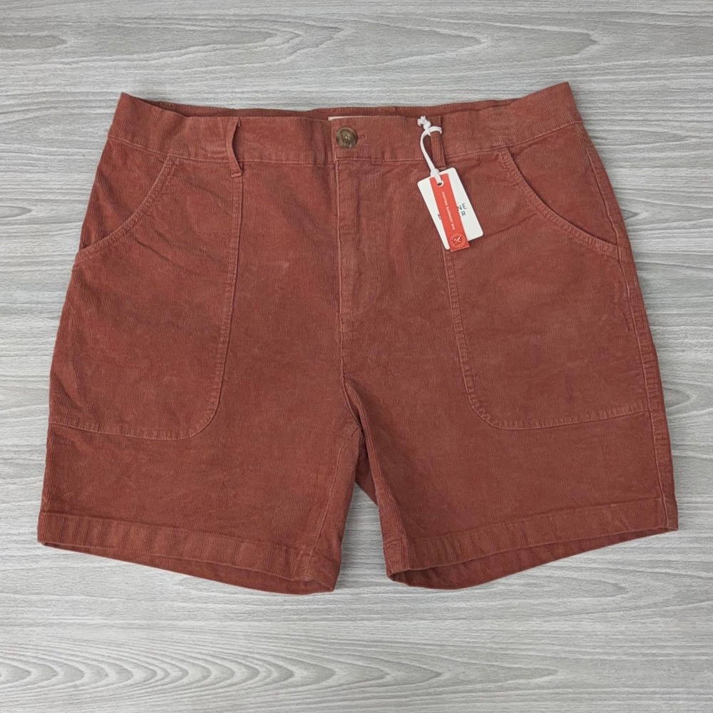 Marine Layer Mens Corduroy Shorts 34 Terracotta Clay Red Spring 2023 Style 13214
